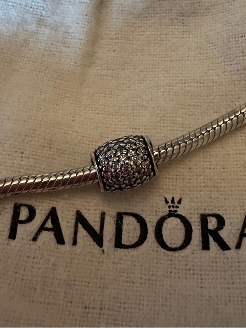 Pandora Silver Pave Heart Charm - Picture 4 of 6